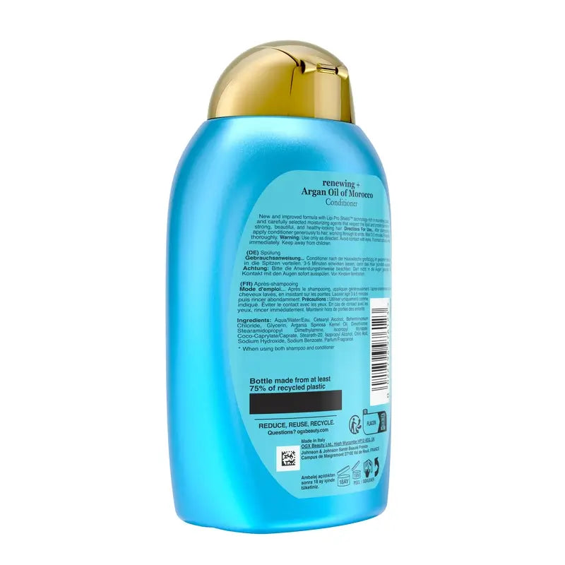 OGX Sulfatfreier Conditioner für geschädigtes Haar, Marokkanisches Arganöl, glättet und stärkt, 385 ml