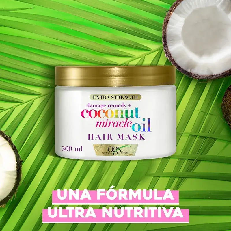 OGX Miracle Coconut Oil Hair Mask, repariert und belebt geschädigtes und brüchiges Haar, 168g