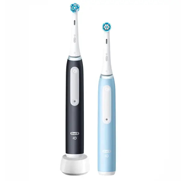 Oral-B Braun iO3s Elektrische Zahnbürste, Doppelpack, schwarz und blau