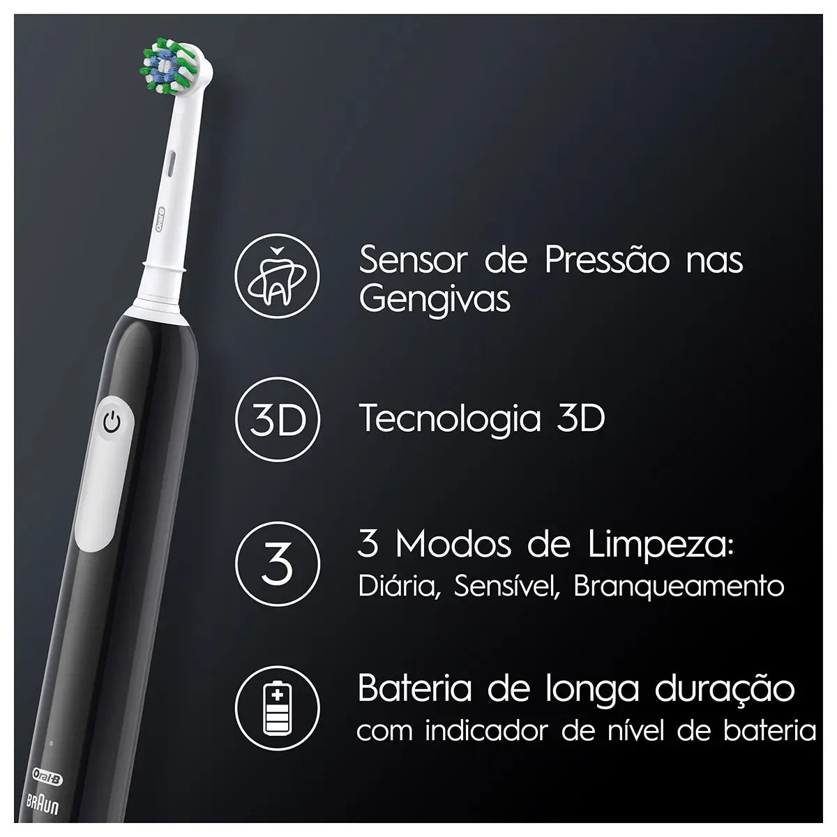 Oral-B Braun Pro 1 Elektrische Zahnbürste, schwarz