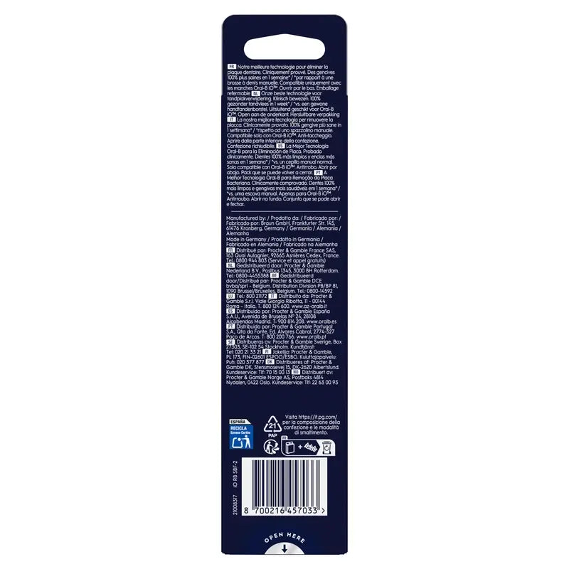 Oral-B Braun iO Gentle Care Nachfüllpackung Schwarz, 2 Stück.