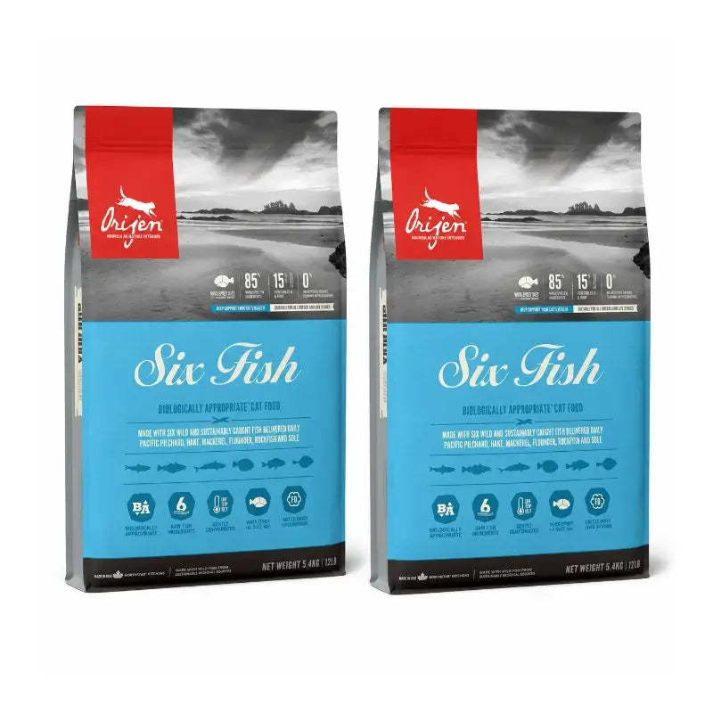 Orijen Feline Adult 6 Fisch 5,4Kg Katzenfutter Packung 2