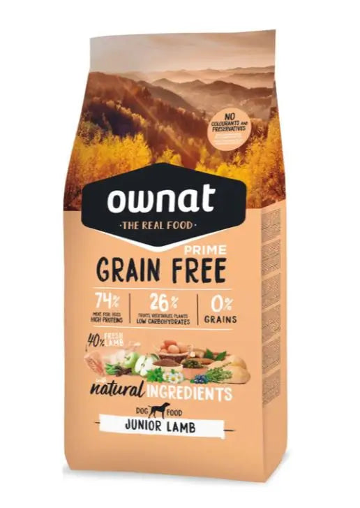 Ownat Grain Free Prime Canine Junior Lamm 12kg, Hundefutter für Hunde