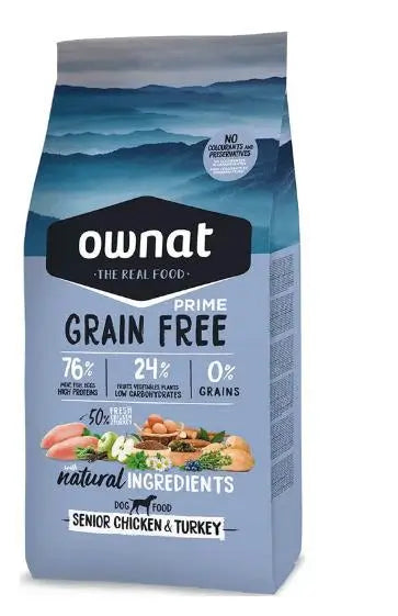 Ownat Prime Canine Senior Grain Free Huhn Truthahn 3kg , Hundefutter