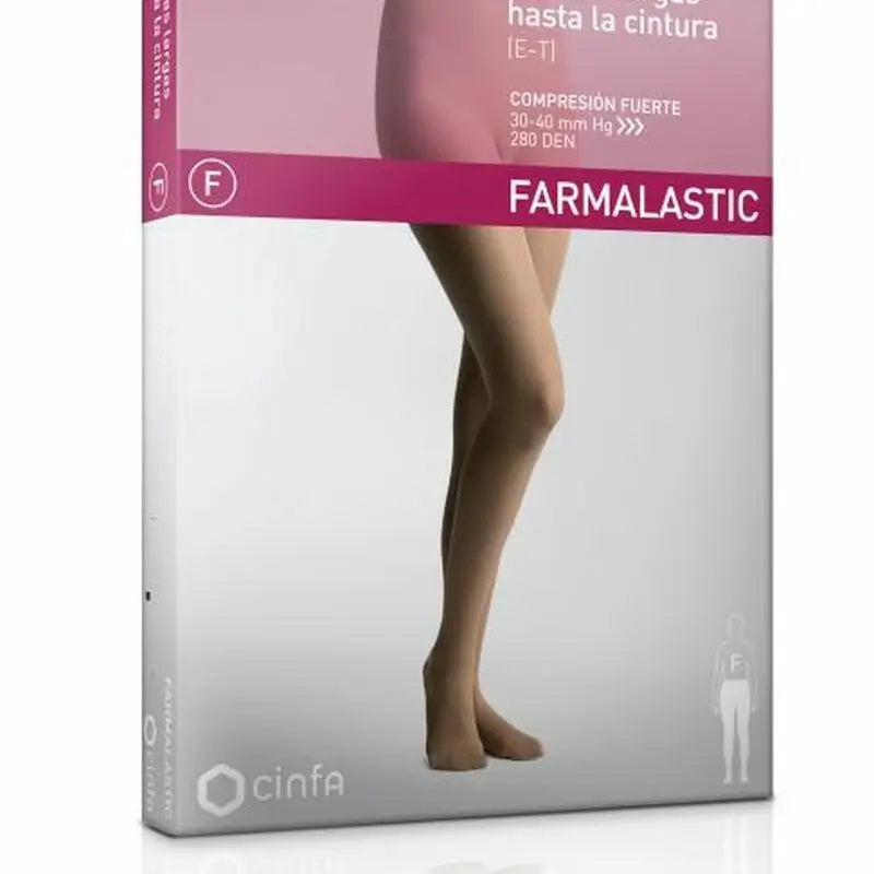 Farmalastic Compression Pantyhose Strong Compression Beige, Large Size