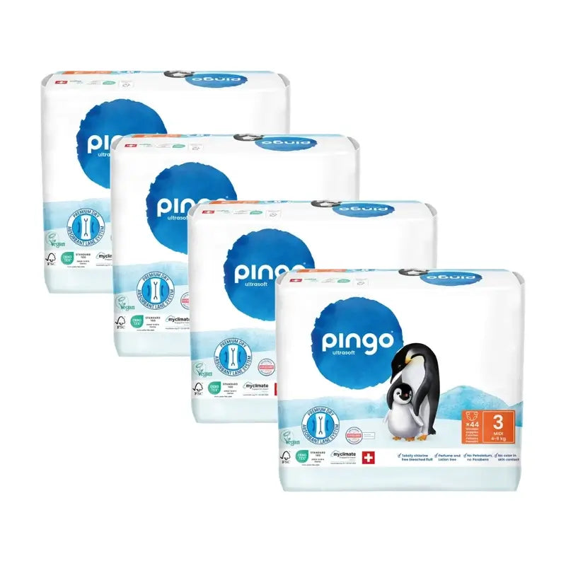 Pingo Ökologische Windeln Größe 3 (4-9 Kg), 4X44 Einheiten