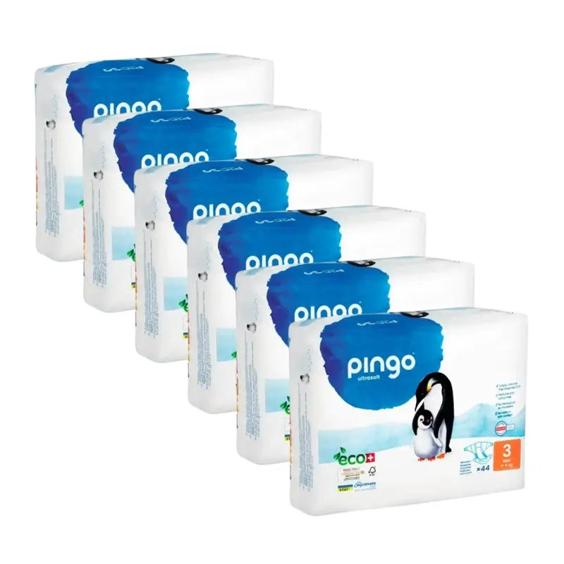 Pingo Ökologische Windeln Größe 3 Midi (4-9 Kg), 6X44 Stk.