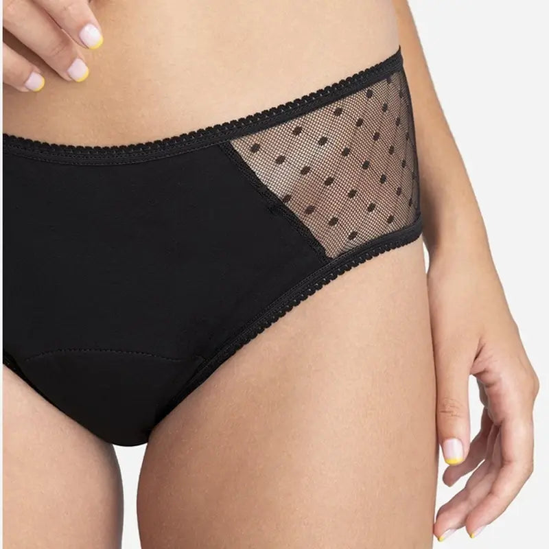Platanomelon Kiwitas Classic Plumeti Menstruationshöschen Schwarz / Xxl