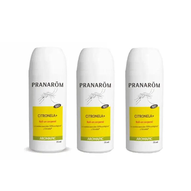 Pranarôm Roll-On Citronella + Bio-Körpermilch, 3X75 Ml