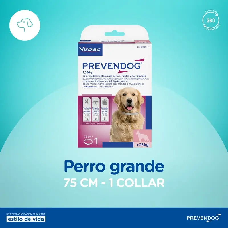 Virbac Prevendog Anti-Parasiten Halsband 75 Cm, 1 Einheit