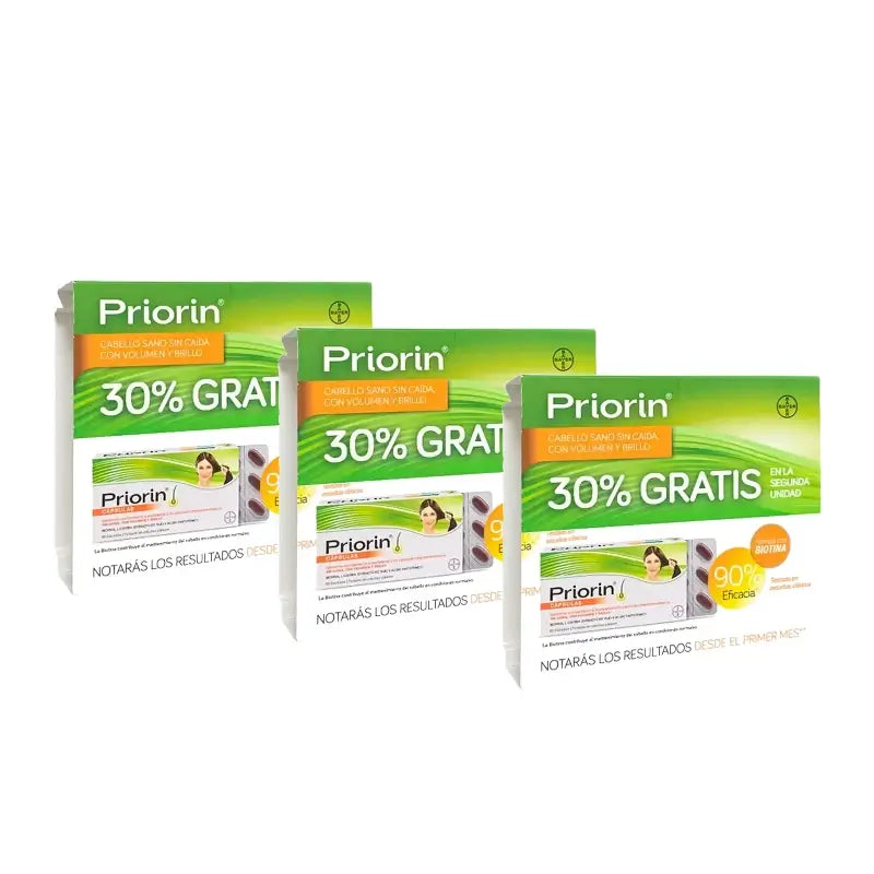 PriorIn Duplo – Gesundes Haar ohne Haarausfall, 2 x 60 Kapseln, 3er-Pack (360 Kapseln)