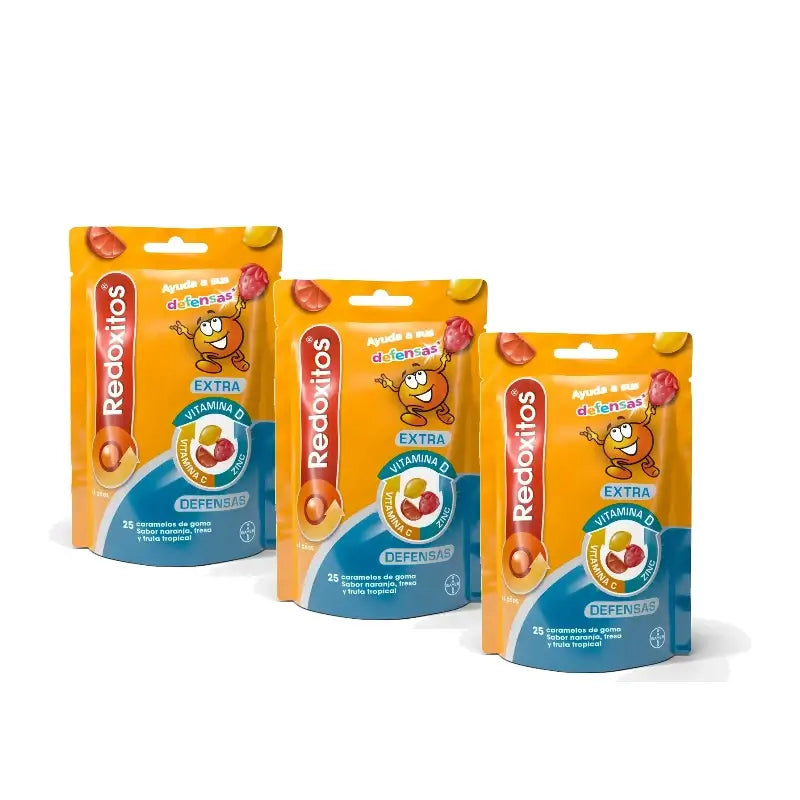 Redoxon Redoxitos Extra Abwehrkräfte +4 Jahre, Packung mit 3 x 25 Gummibonbons