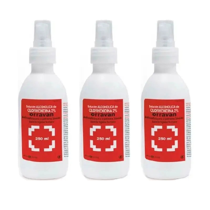 Reig Jofre Triplo Clorhexidina 2% Sol.Alcohólica, Flasche 3 x 250 ml