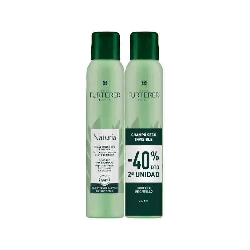 DUO Naturia Unsichtbares Trockenshampoo 2 × 200 ml 40 % Rabatt auf die zweite Einheit