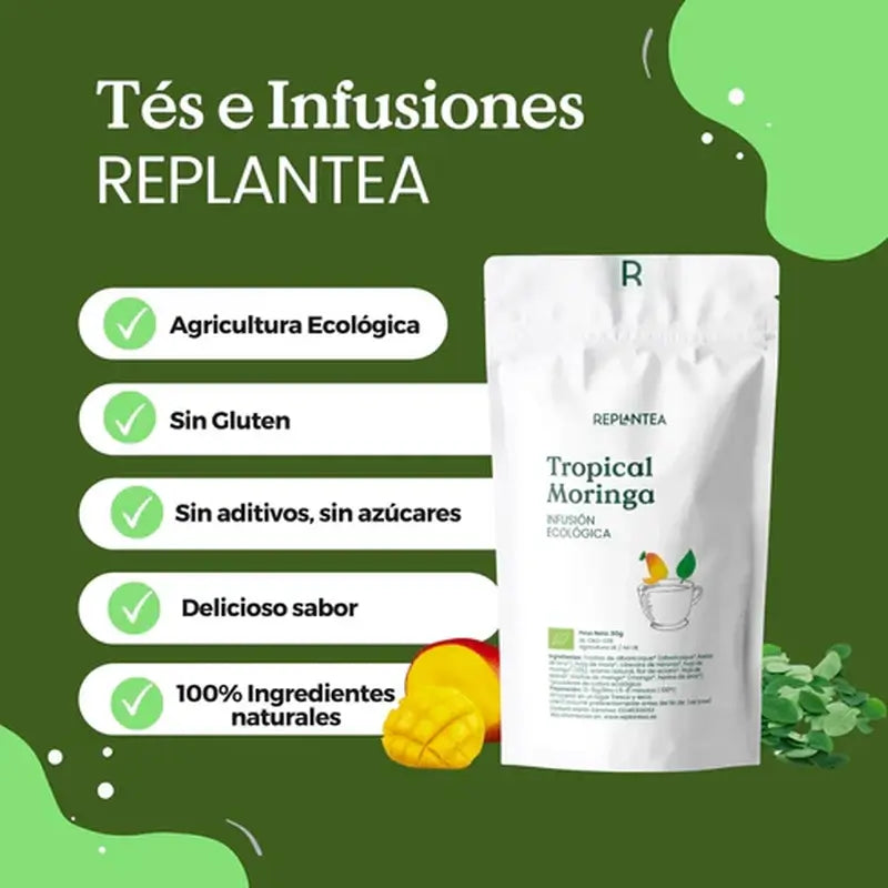 Replantea Bio Moringa & Mango Aufguss, 100 g