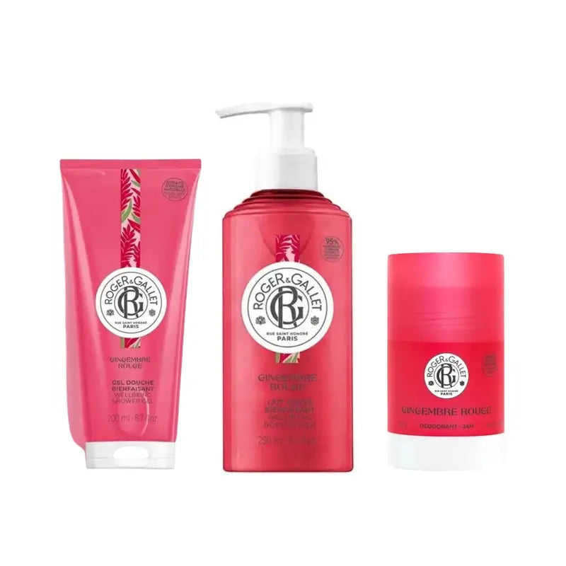 Roger & Gallet Gingembre Rouge Handcreme + Lippenbalsam + Deodorant Packung
