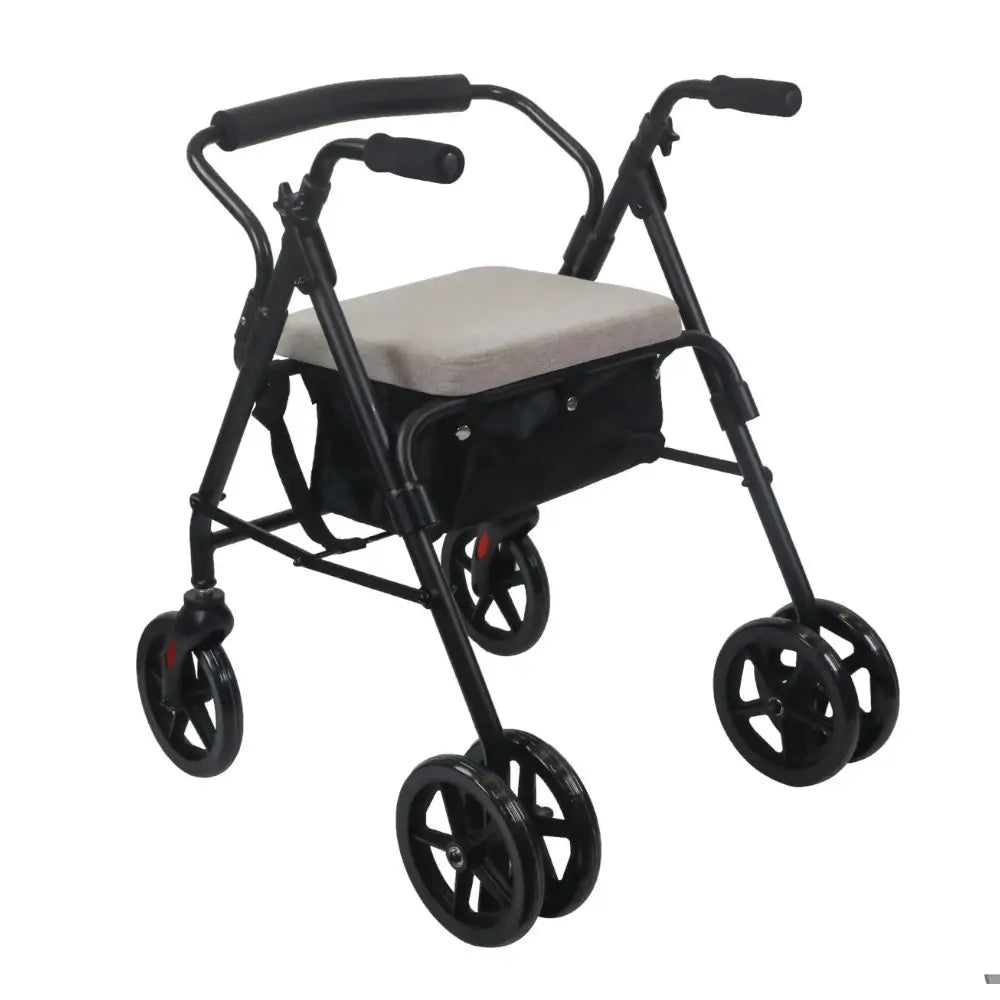 Aluminium-Rollator mit Druckbremsen, 200 mm (schwarz)