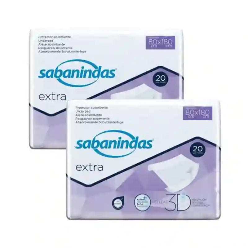 Sabanindas Extra Adjustable Absorbent Pad 80 X 180 Cm. , 3X20 Einheiten