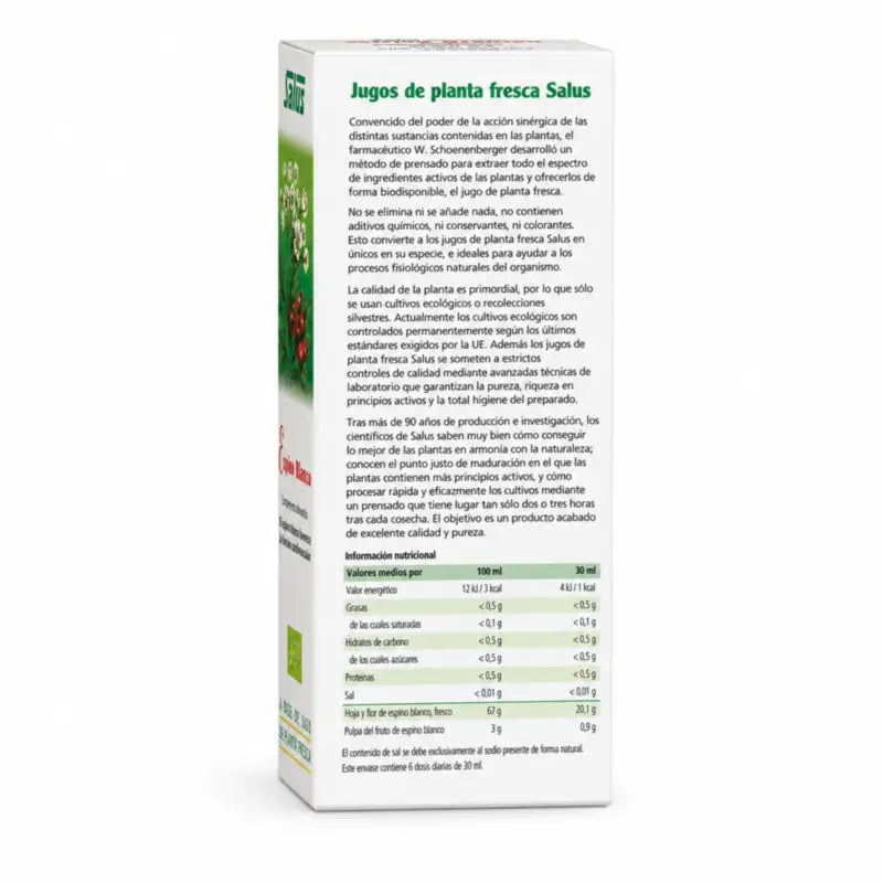 Salus Weißdorn Saft 200Ml. Schoenenberger