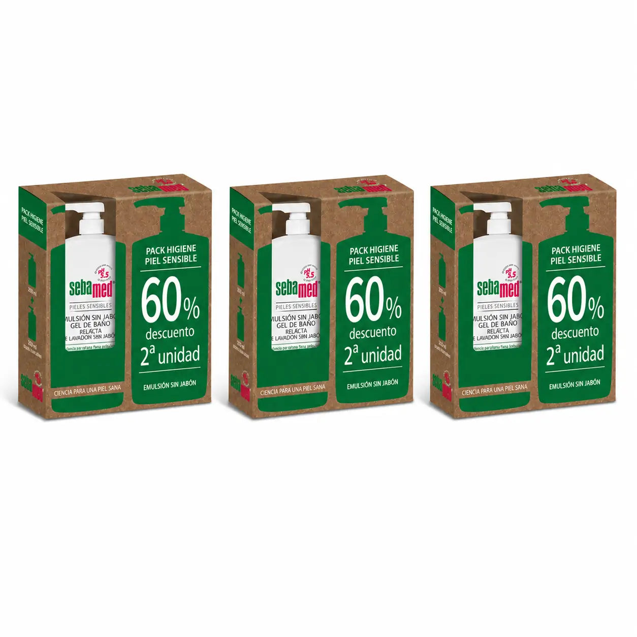 Sebamed Seifenfreie Emulsion Duplo, 1500 ml, Packung 3