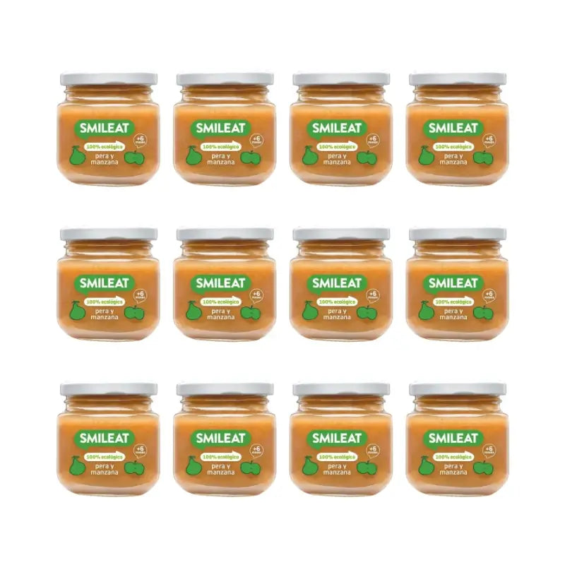 Smileat Gläschen mit Birne und Apfel, 130 g, 12er-Pack