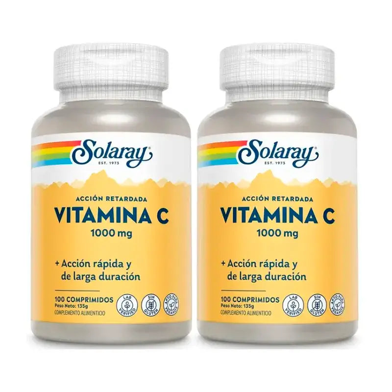 Solaray Vitamin C 1000 Mg, Packung 2 x 100 Comp.