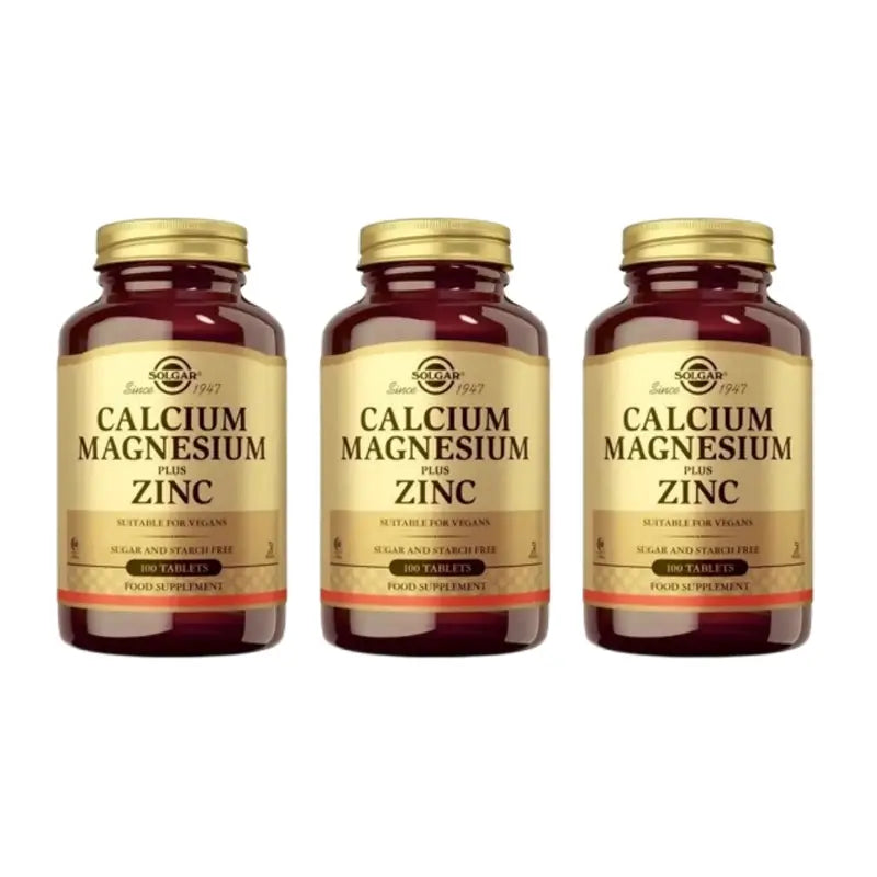 Solgar Calcium/Magnesium + Zink Pack 3 x 100 vegetarische Tabletten