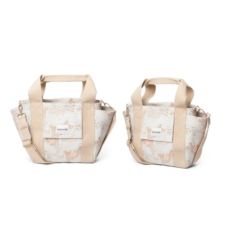 Suavinex Baby Trolley Tasche Brottasche Poesie Druck Beige