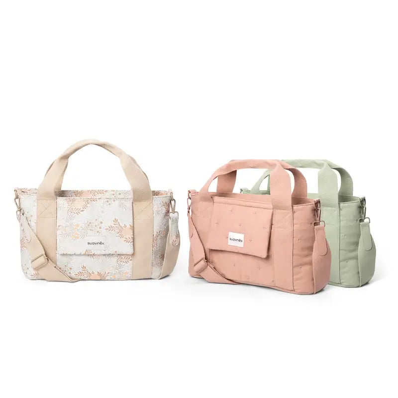 Suavinex Rechteckige Poesie Beige Gedruckt Brotkorb Babywagen Tasche