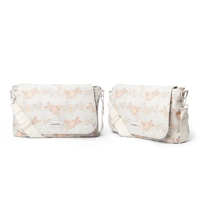 Suavinex Mutterschaft Handtasche Poesie Beige gedruckt Umhängetasche