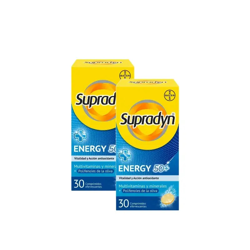 Supradyn Energy 50+ Vitamine und Energie, Packung mit 2 x 30 Brausetabletten