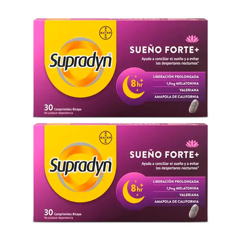Supradyn Sleep Forte+ reduziert das nächtliche Erwachen, Packung mit 2 x 30 Tabletten