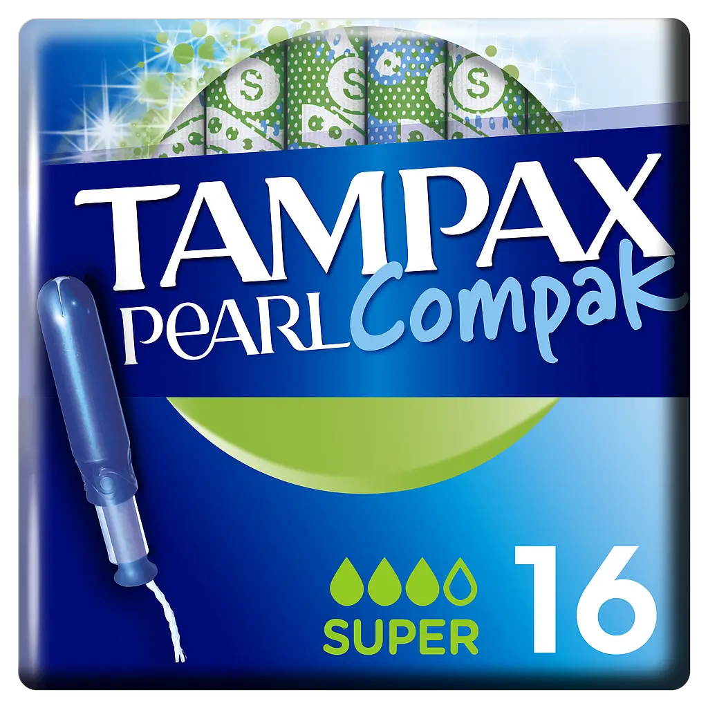 TAMPAX Compak Pearl Super Tampons with Applicator 16 units
