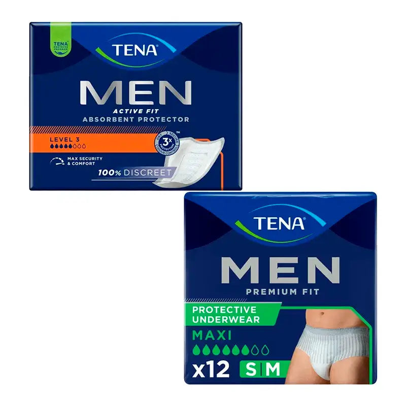 TENA Men Level 3 Inkontinenz 1x16 Stück + TENA Men Pants Premium Fit M 1x12 Stück