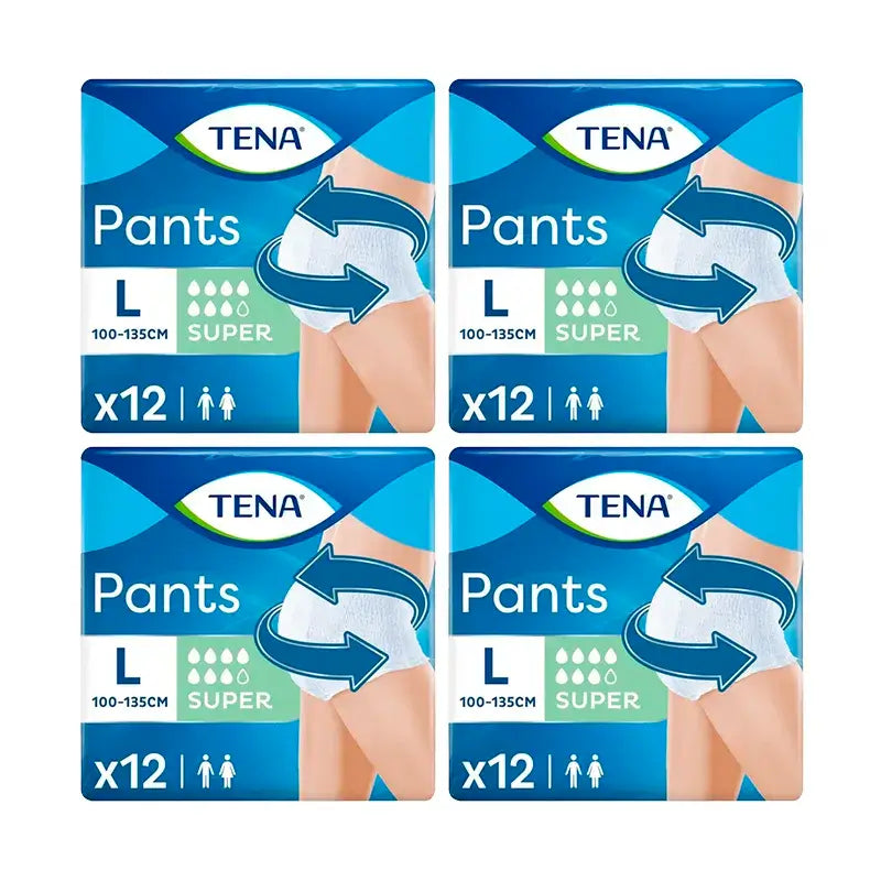 Tena Pack Pants Absorbierende Inkontinenzhosen Leichter Urin Super Large Size, 4 X 12 Einheiten