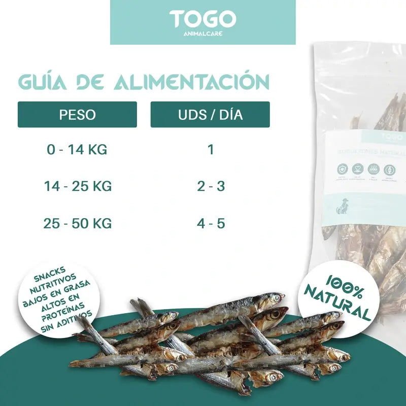 Togo Snack Natürliche getrocknete Sardellen, 3er Pack