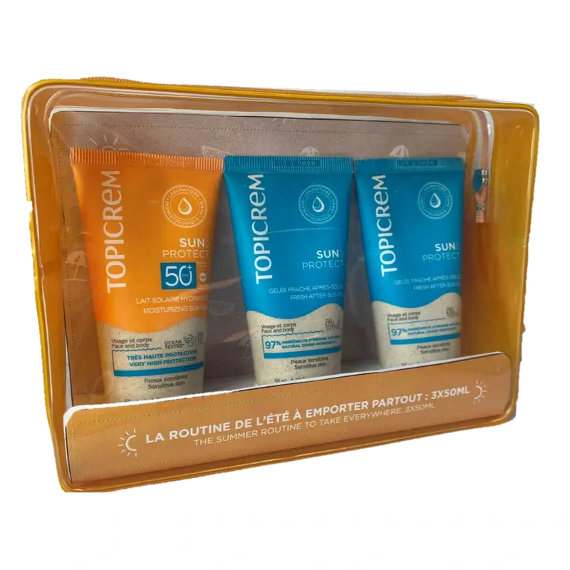 Topicrem Sun Protect Body Milk 50Ml + Aftersun 50Ml + Duschgel 50Ml