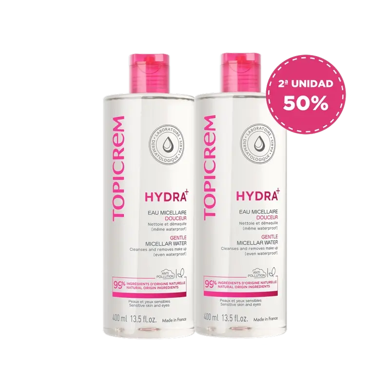 Topicrem Hydra+ Sanftes Mizellenwasser Pack, 2x400 ml
