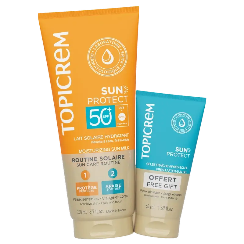 Topicrem Pack Sun Protect Body Milk Spf50+ 200Ml + Aftersun 50Ml Gratis