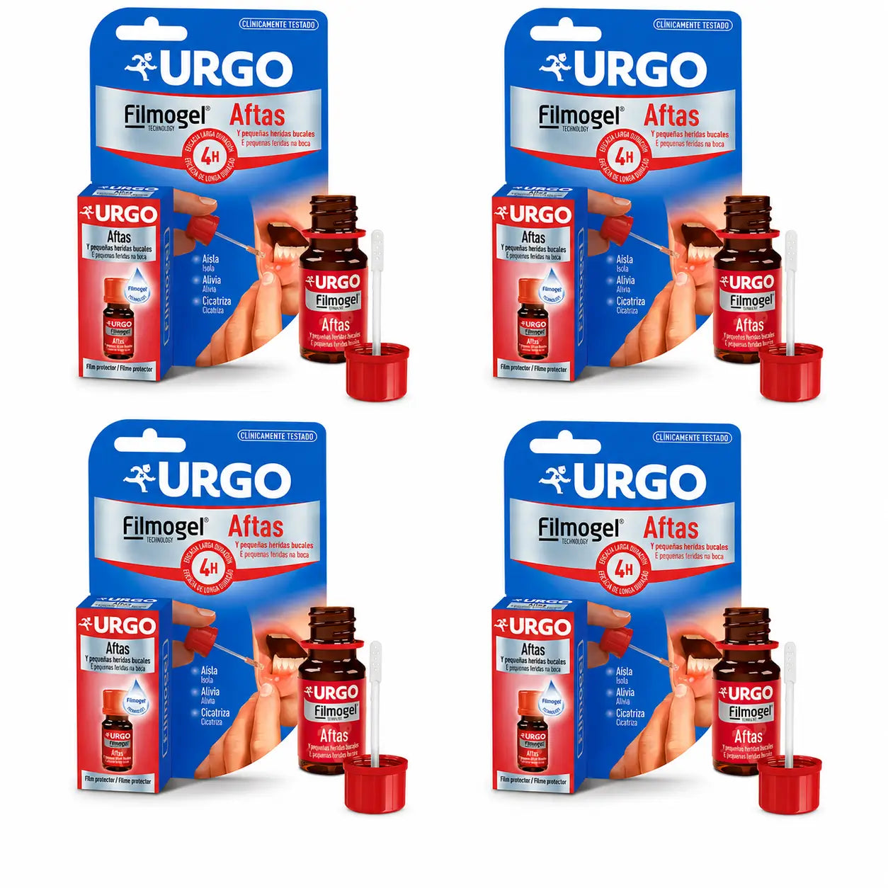 Urgo Filmogel gegen Mundgeschwüre, Flasche à 10 ml, 4er-Pack
