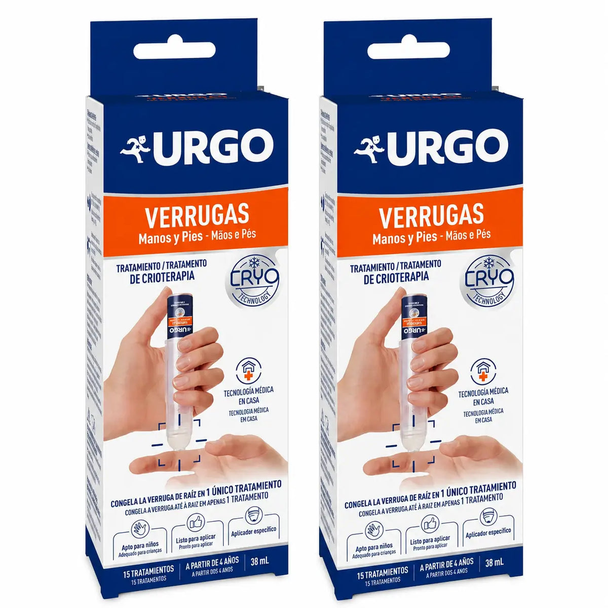 Urgo Warzen Kryotherapie – Flasche 38 ml, 15 Anwendungen, 2er-Pack