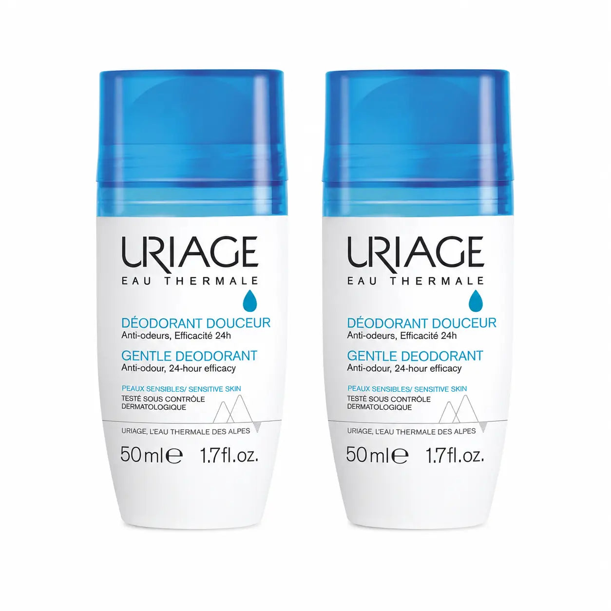 Uriage Mildes Deodorant 50 ml für empfindliche Haut, 24 Stunden, 2er-Pack