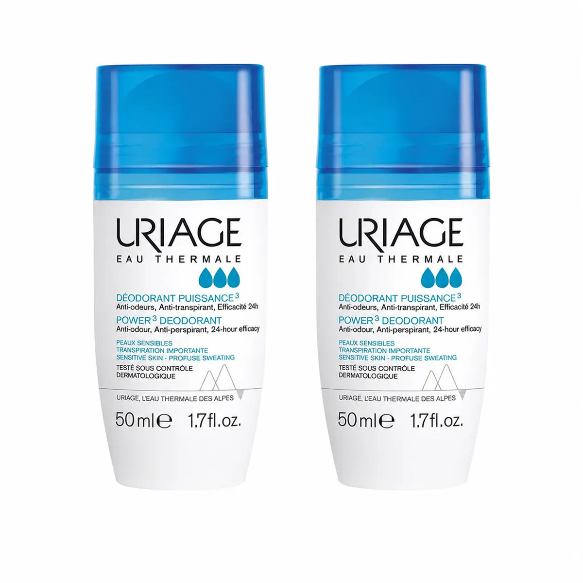 Uriage Triactivo Deodorant 50 ml, 24-Stunden-Wirkung, 2er-Pack