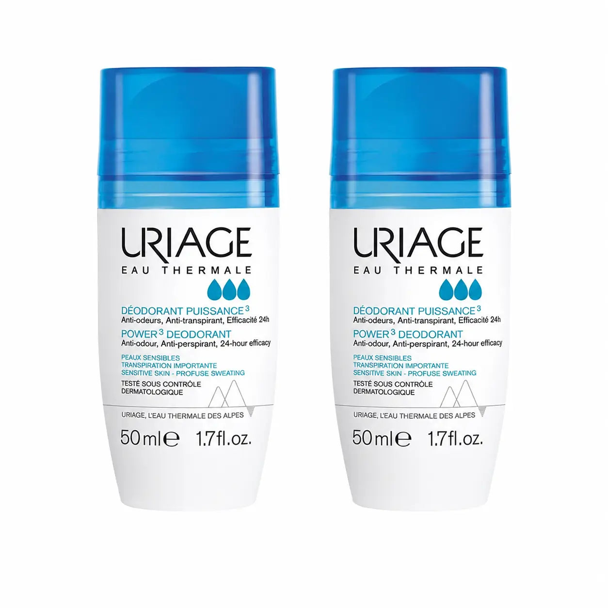 Uriage Triactivo Deodorant 50 ml, 24-Stunden-Wirkung, 2er-Pack