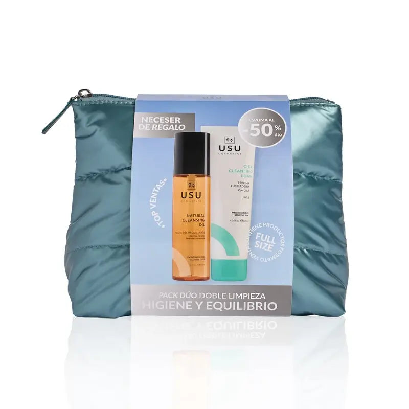 Usu Cosmetics Duo-Set für die doppelte Reinigung mit Peeling