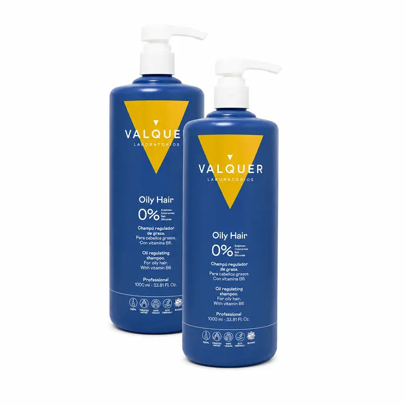 Valquer Haarpflege fettregulierendes Shampoo, Packung 2 x 1000 ml
