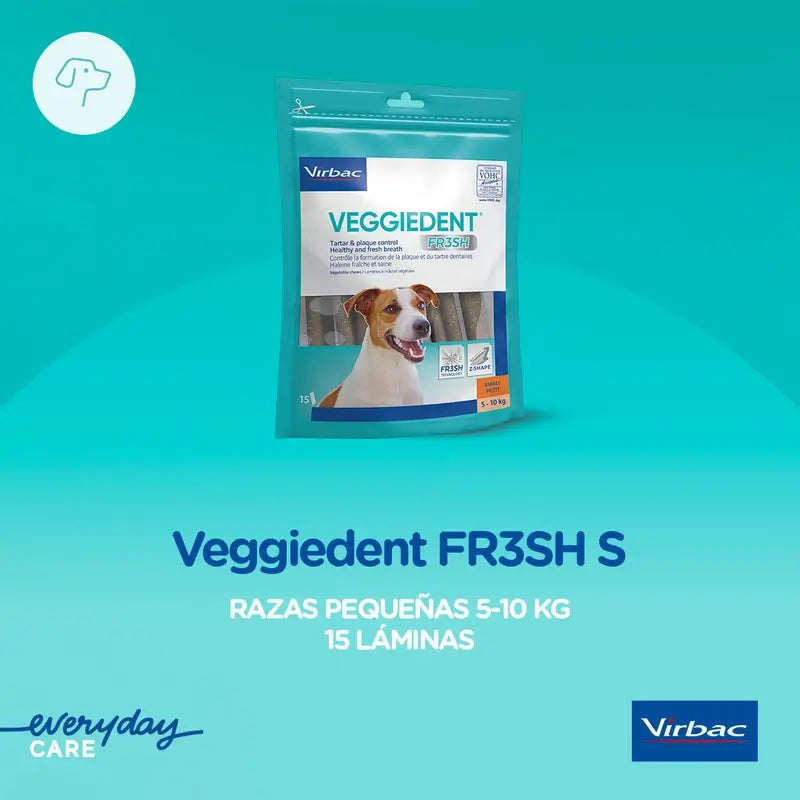 Virbac Veggiedent Fr3sh S, Zahnpflege-Snacks für Hunde kleiner Rassen