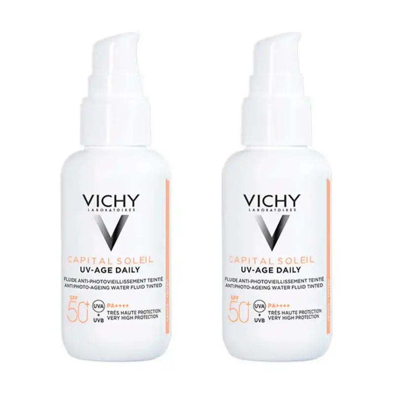 Vichy Duplo Uv-Age Täglich Mit Farbe Wasser Fluid Spf 50+ , 2X40 Ml