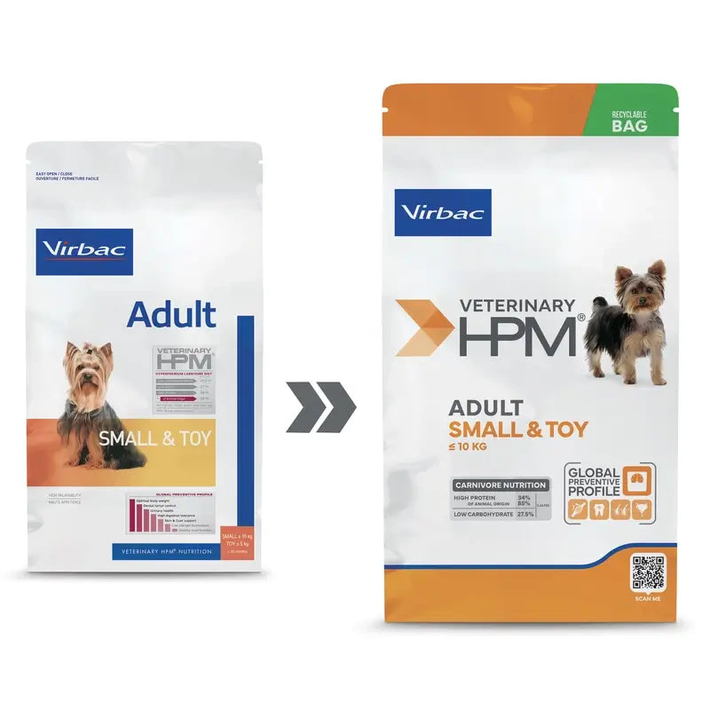 Virbac Hpm Adult Dog Small & Toy 7kg, Hundefutter für Hunde
