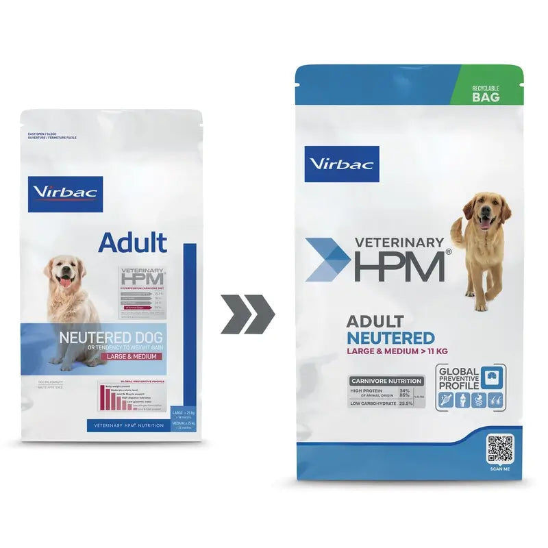 Virbac Hpm Canine Adult Neutered Large Medium Medium 7Kg, Hundefutter